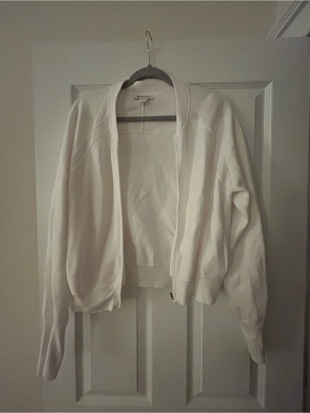 Athleta White zip front Lightweight Cardigan